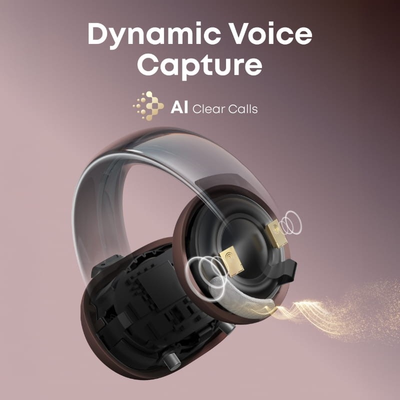 Soundcore AeroClip Rosa - captura de voz precisa