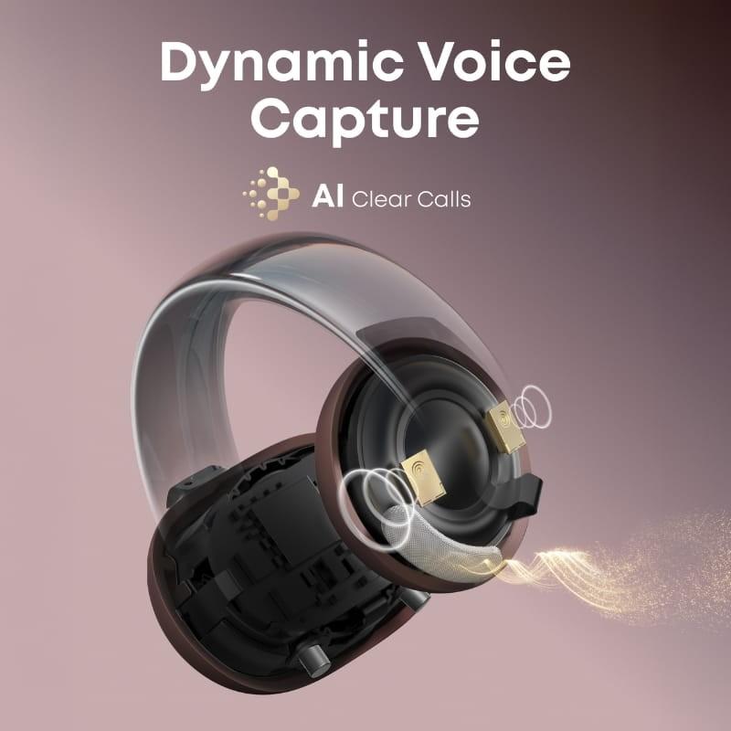 Soundcore AeroClip Rosa - captura de voz precisa