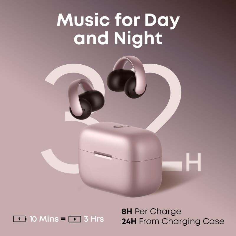 Soundcore AeroClip Rosa - duración de la batería