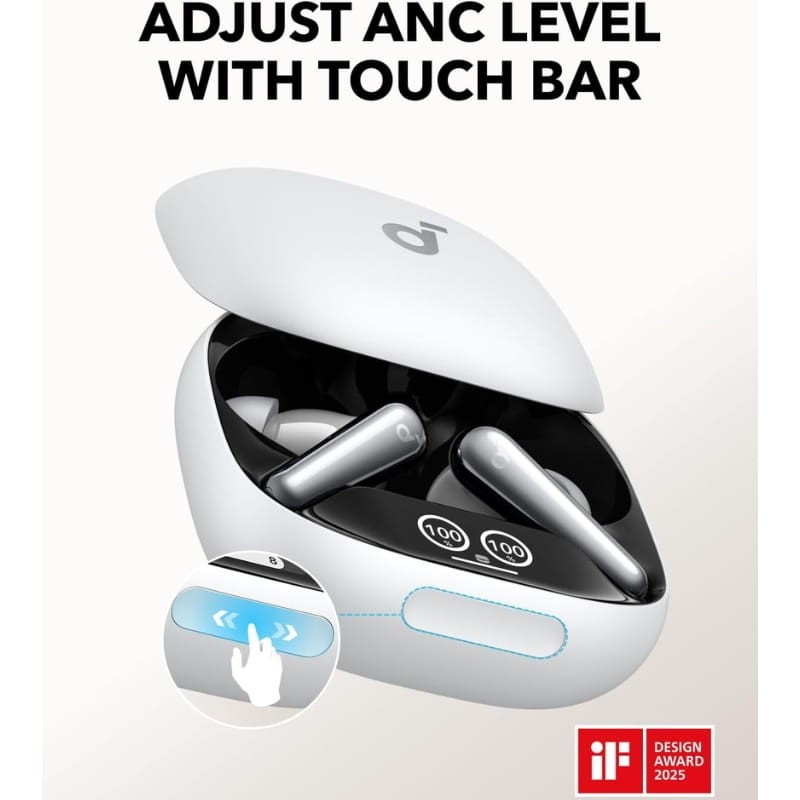 Soundcore Liberty 4 Pro Blanco - barra táctil