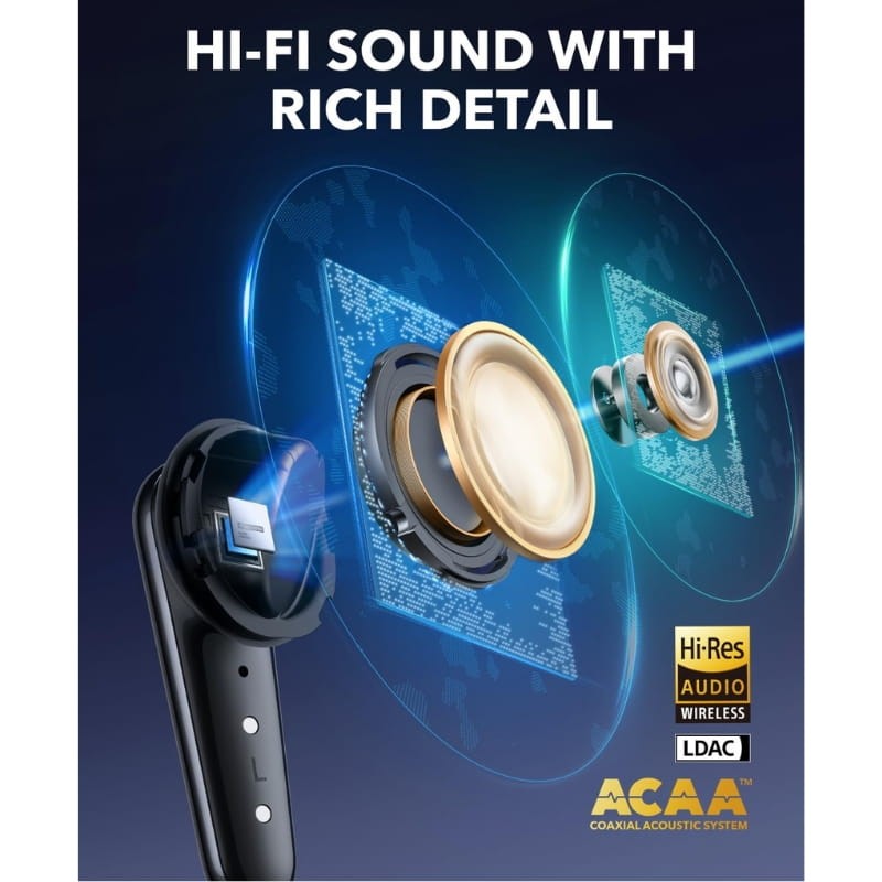 Soundcore Liberty 4 Pro ANC Preto - som Hi-Fi