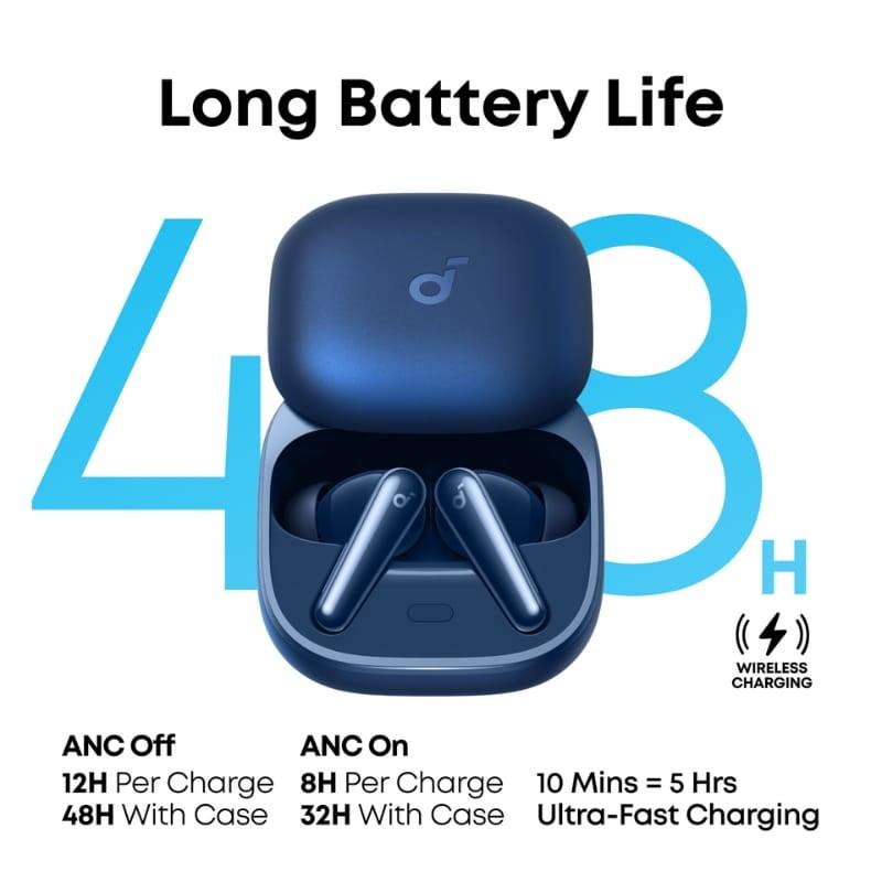 Soundcore Liberty 5 ANC Azul - duração da bateria