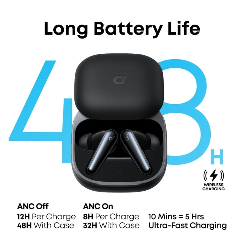 Soundcore Liberty 5 ANC Preto - duração da bateria