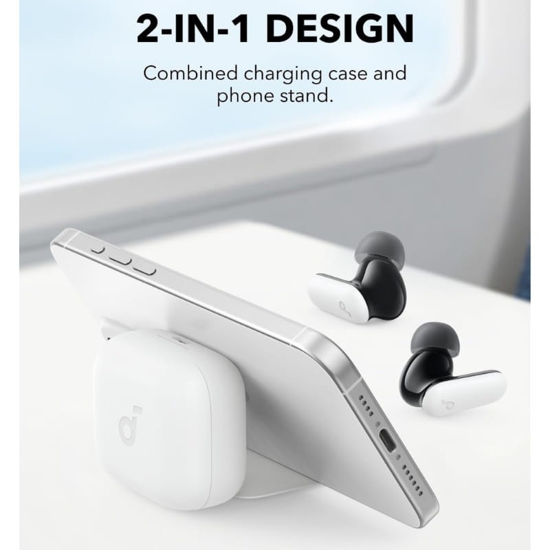 Soundcore P30i ANC Blanc - étui avec support pour téléphones portables