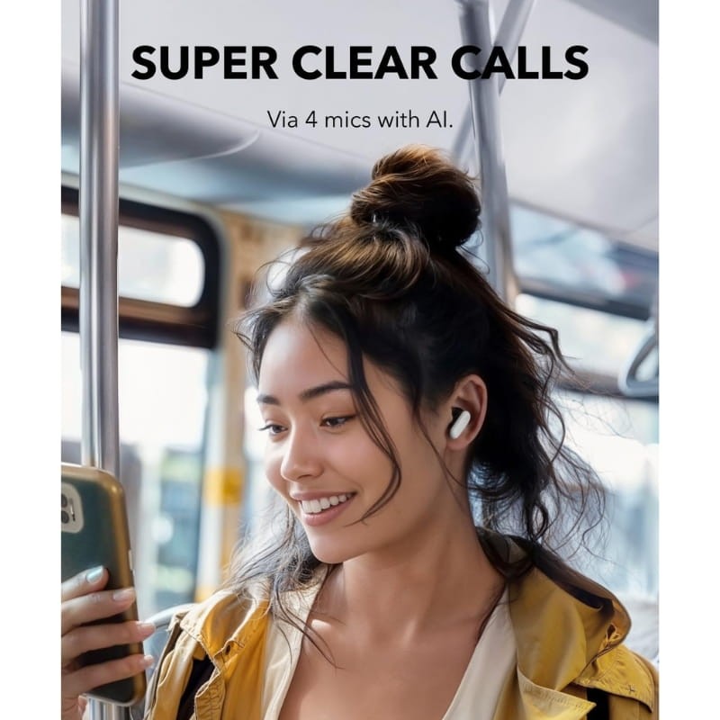 Soundcore P30i ANC Blanc - système de microphone