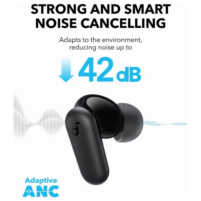 Soundcore P30i ANC Noir - annulation adaptative du bruit