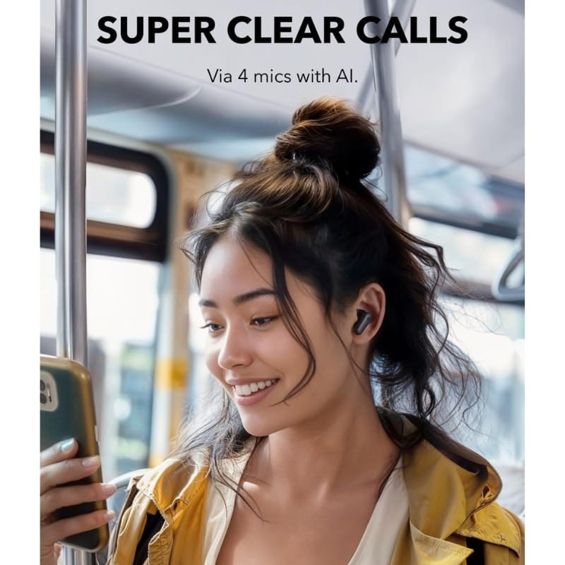 Soundcore P30i ANC Noir - système de microphone