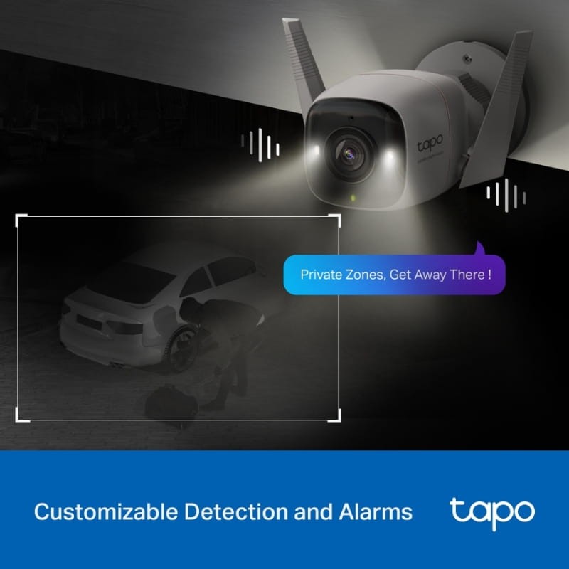 TP-Link Tapo C325WB 2K QHD IP66 WiFi - zonas de detección personalizadas
