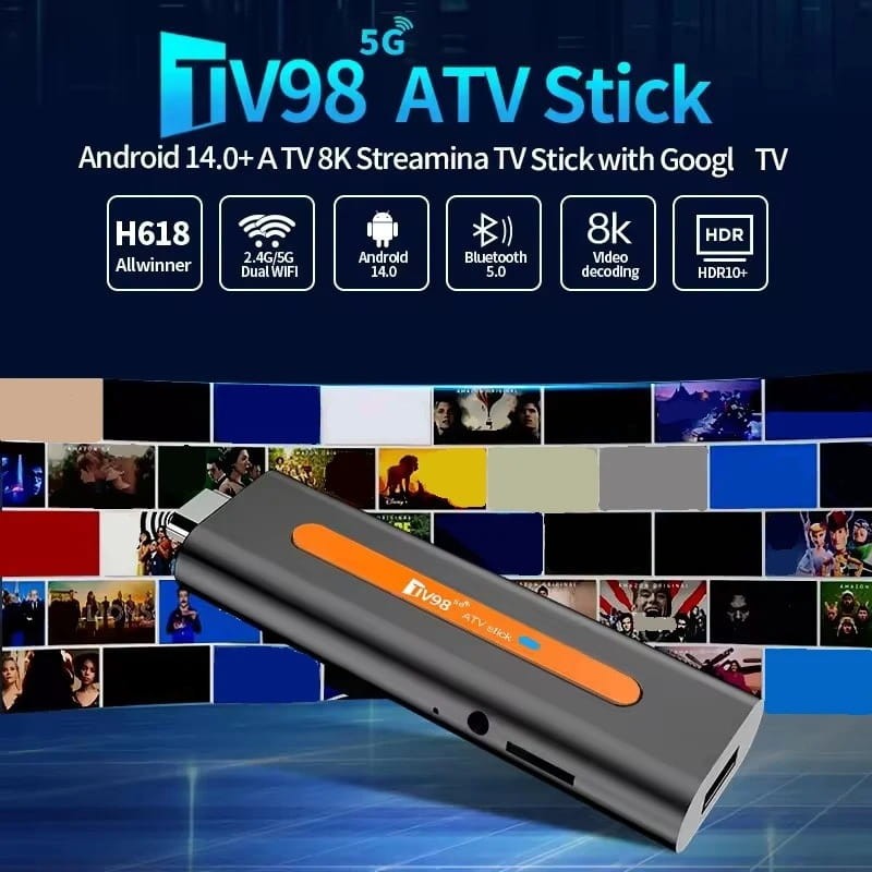 TV98 ATV Stick H618 2GB/16GB Android 14 - características principales