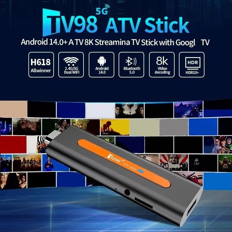 TV98 ATV Stick H618 2GB/16GB Android 14 - características principales