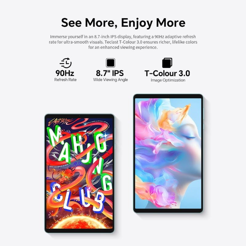 Teclast P50 Mini 8,7 4GB/128GB WiFi - características do ecrã