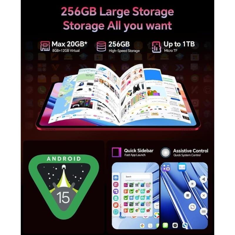 Teclast T65 Plus 13,4 polegadas 8GB/256GB WiFi + 4G Vermelho - memória e sistema operativo