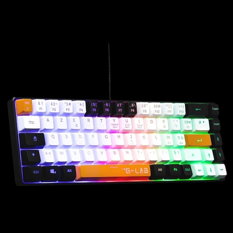 Clavier à membrane The G-Lab Keyz Hydrogen RGB Noir/Blanc/Orange
