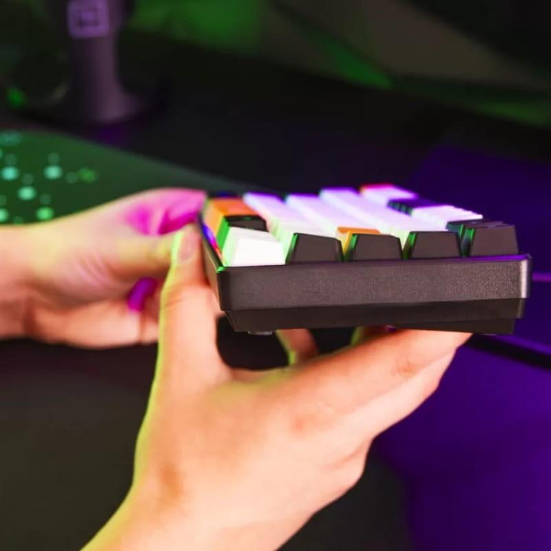 Clavier à membrane The G-Lab Keyz Hydrogen RVB Noir/Blanc/Orange - Vue de côté