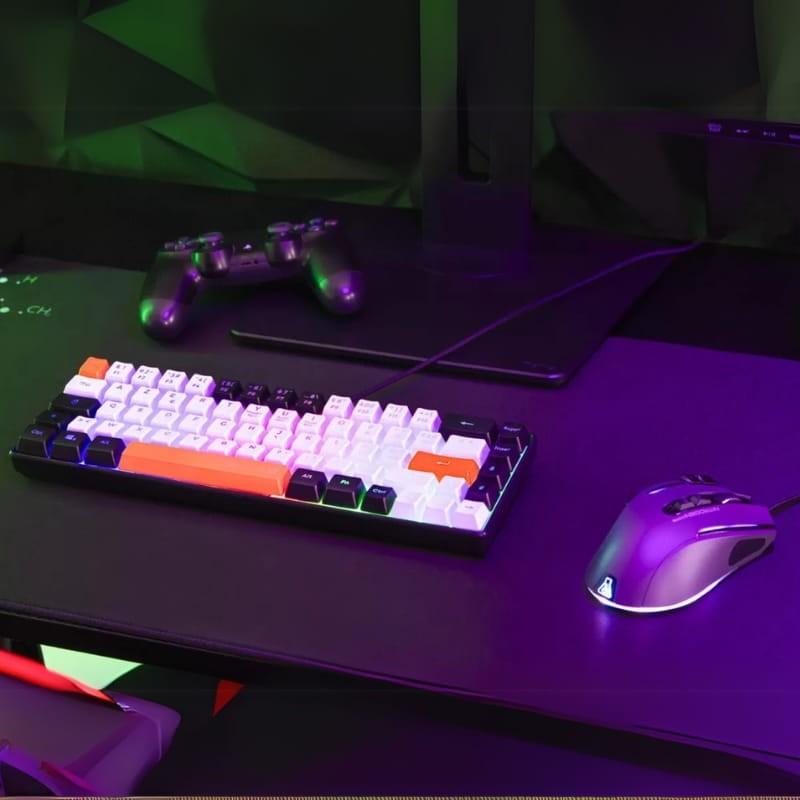 Clavier à membrane The G-Lab Keyz Hydrogen RVB Noir/Blanc/Orange - clavier gaming