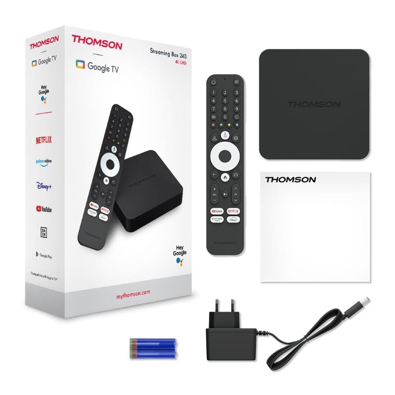 Thomson 240G 2Go/8Go 4K UHD Android 12 - contenu de la boîte
