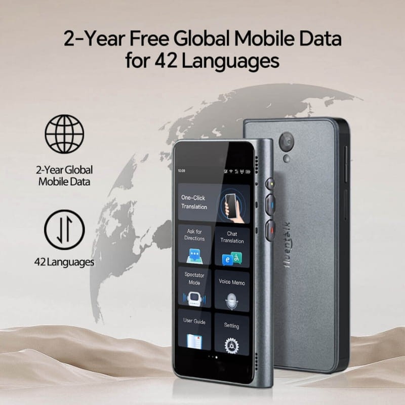 Timekettle T1 Versão 2025 Cinzento - Tradutor Portátil - cobertura de dados móveis