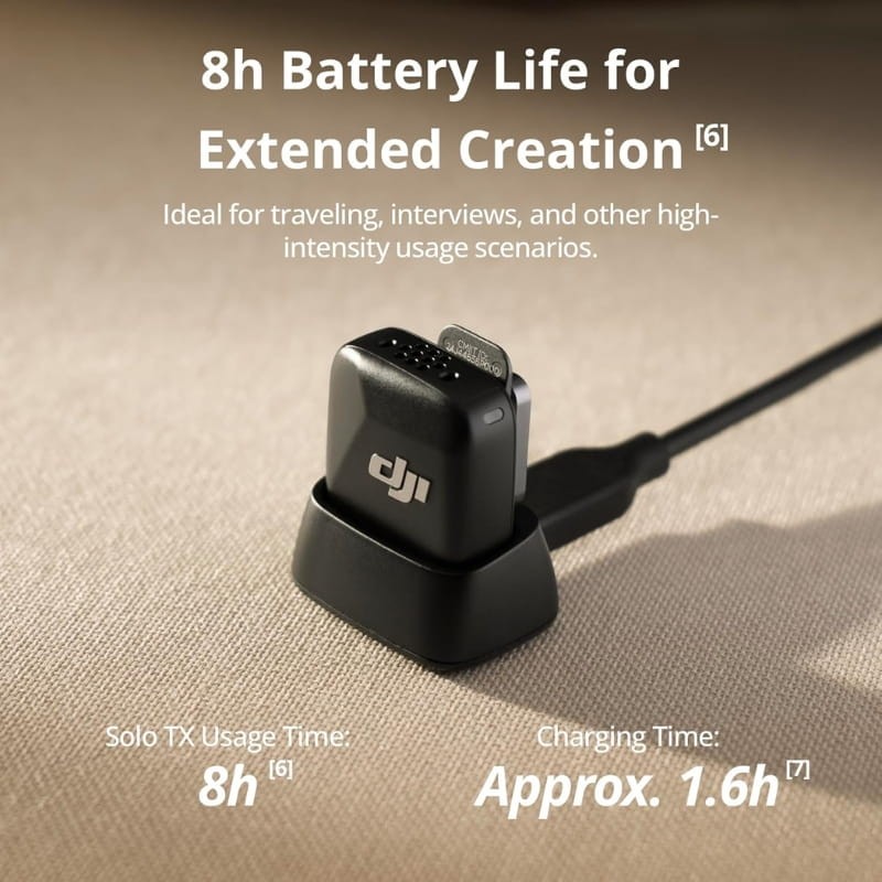 Transmisor DJI Mic Mini - duración de la batería