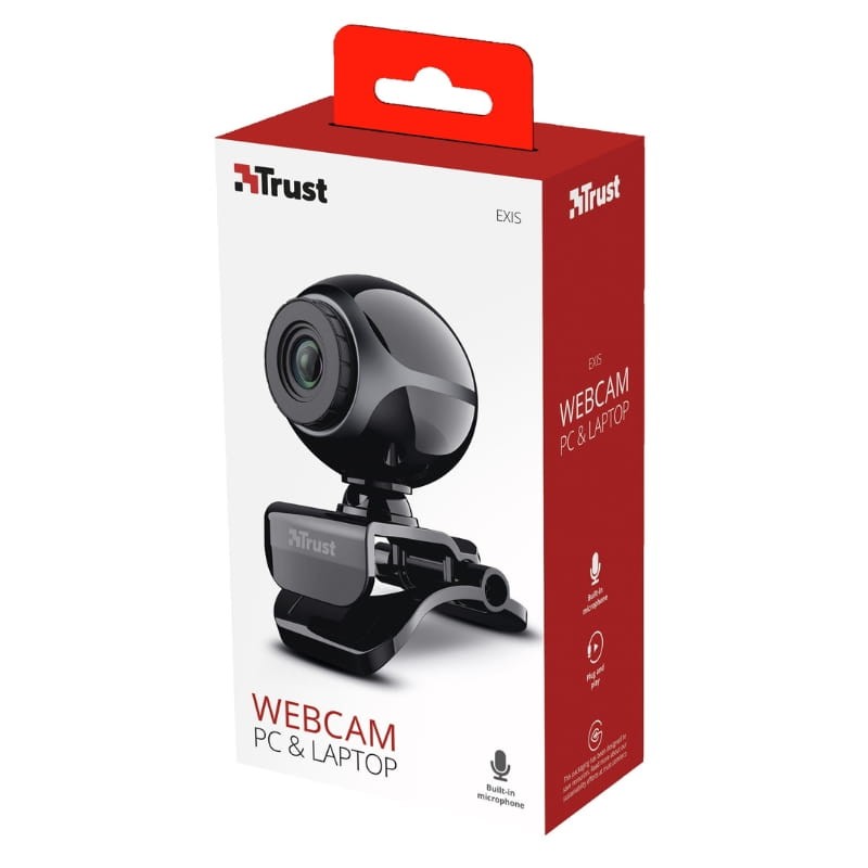 Trust Exis Webcam 0,3 MP com Microfone Preto - embalagem