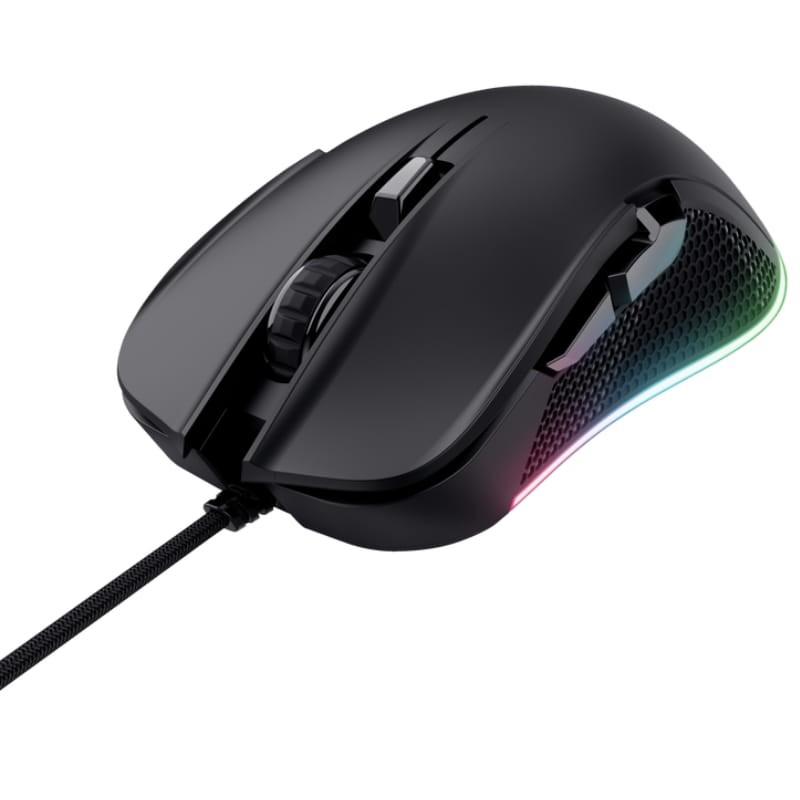 Trust GXT 922 YBAR RGB 7200 DPI Negro - Ratón Gaming - cable de conexión