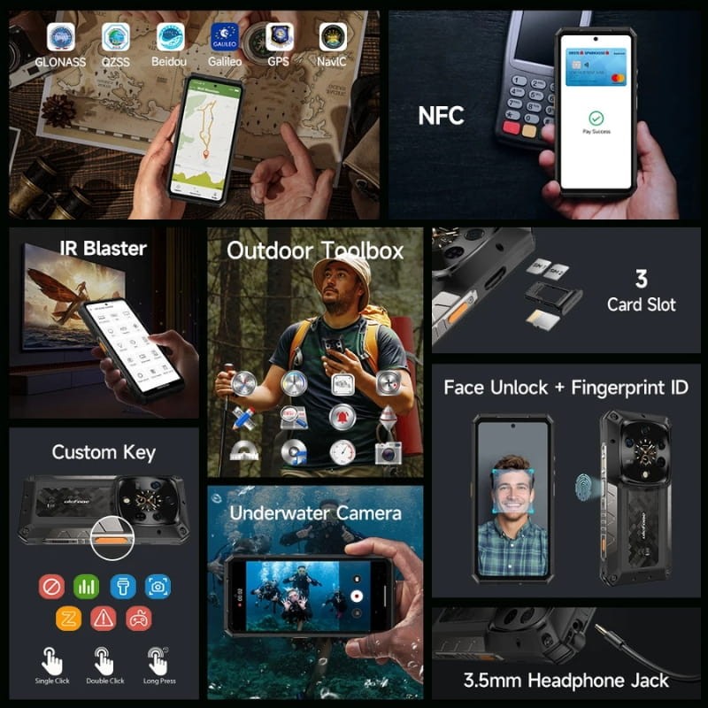 Ulefone Armor 28 Pro 5G 16Go/512Go Noir Robuste - fonctions supplémentaires
