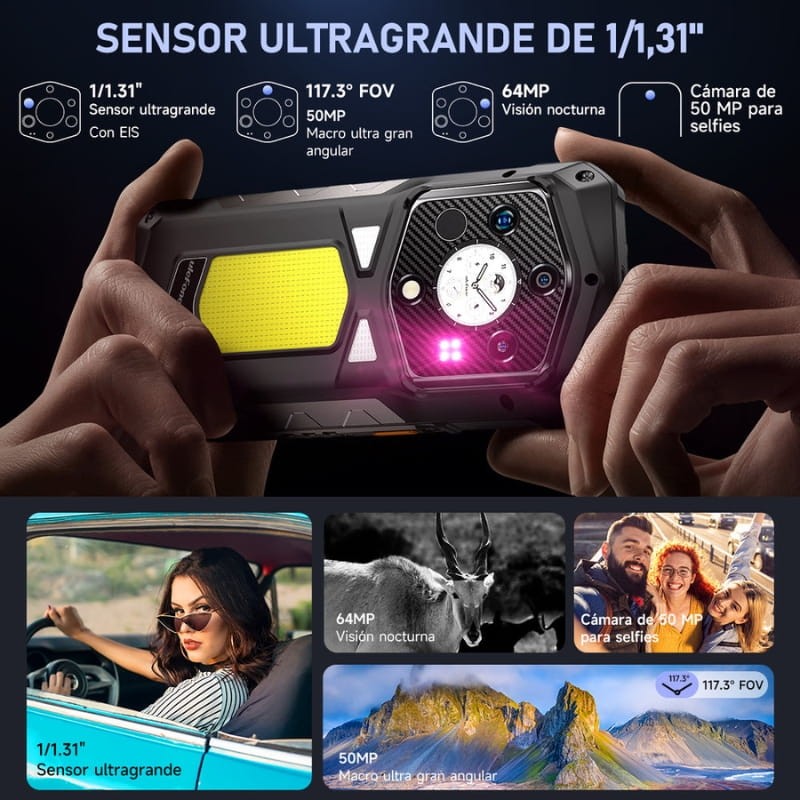 Ulefone Armor 29 Pro 5G Dual SIM 16GB/512GB Preto - sistema de câmaras
