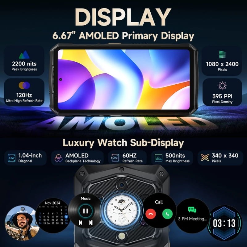 Ulefone Armor 29 Ultra 5G 16GB/1TB - pantalla doble