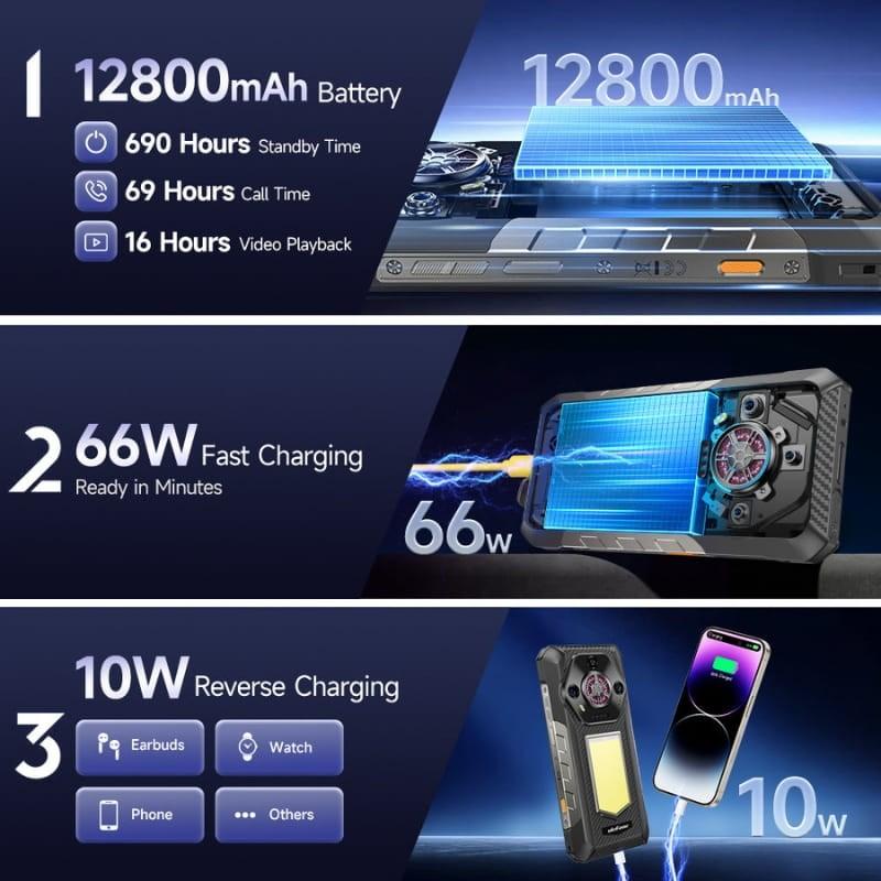 Ulefone Armor 30 12GB/512GB Preto Rugged - capacidade da bateria