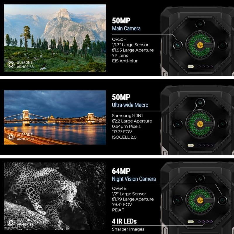 Ulefone Armor 33 12GB/512GB Rugged - sistema de cámaras