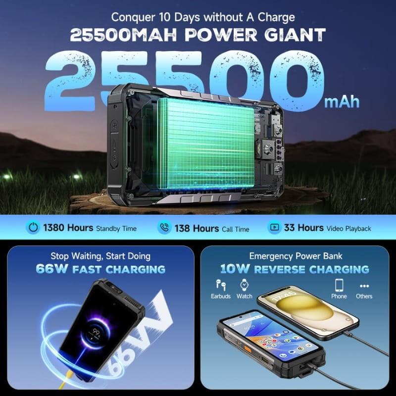 Ulefone Armor 34 Plus 5G 16GB/512GB Dual SIM Rugged - batería