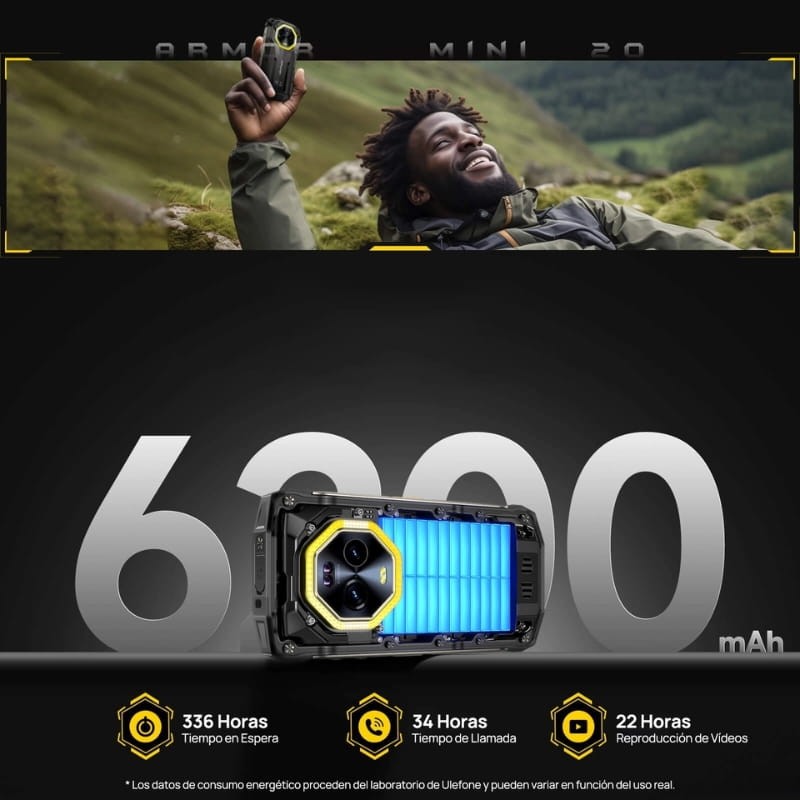 Ulefone Armor Mini 20 8Go/256Go Noir - capacité de la batterie