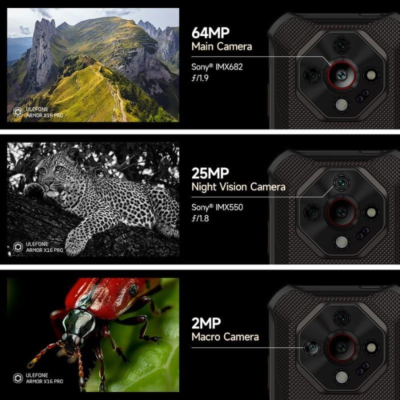 Ulefone Armor X16 Pro 5G 8 GB/256 GB Preto - sistema de câmaras