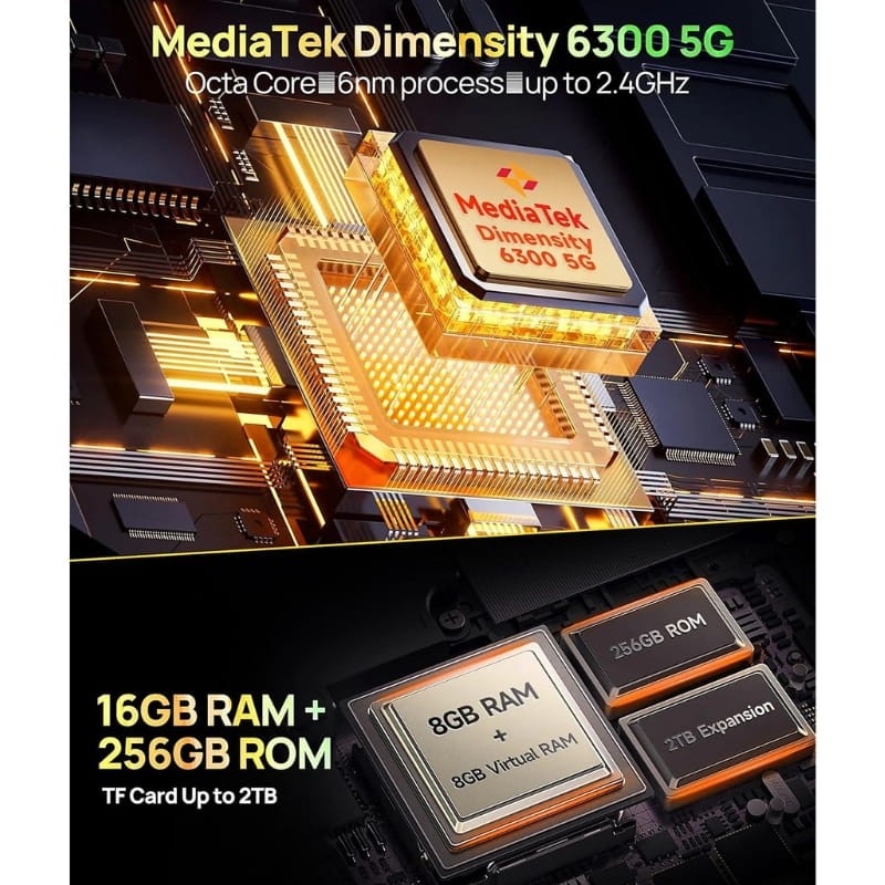 Ulefone Armor X32 Pro 5G 8GB/256GB Naranja Rugged - procesador y capacidad de memoria