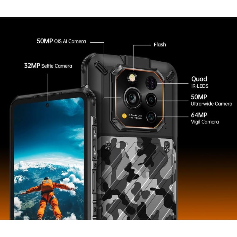 Ulefone Rugone Xever 7 5G 12Go/512Go Noir Robuste - système de caméras