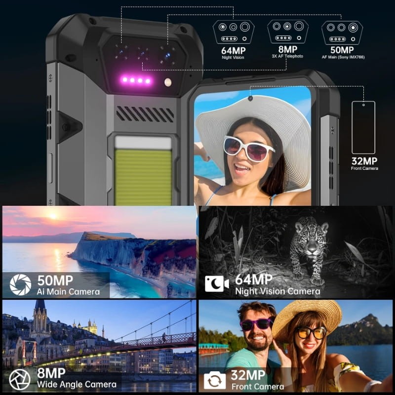 Unihertz 8849 Hike 12GB/512GB Rugged - sistema de cámaras