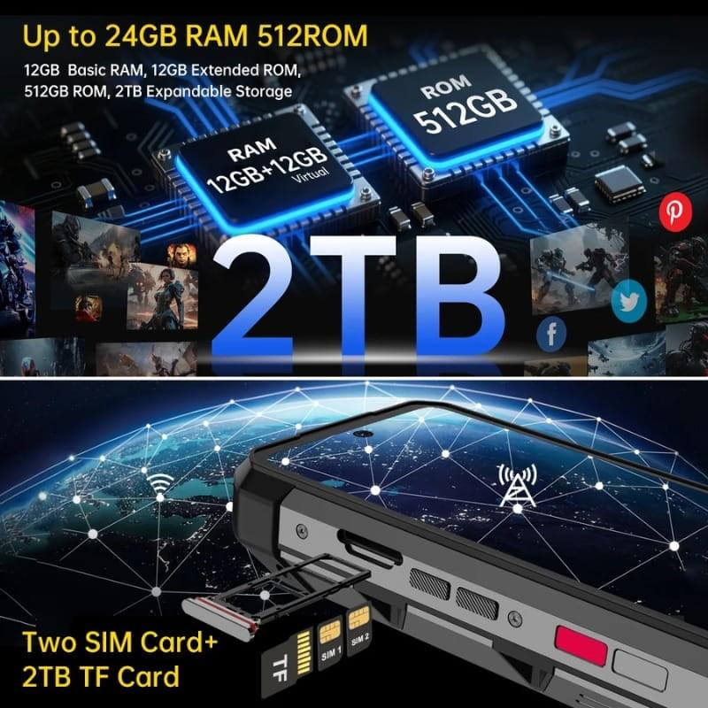 Unihertz 8849 Hike 12GB/512GB Rugged - capacidad de memoria