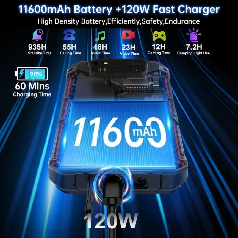 Unihertz 8849 Shark 3 5G 16GB/512GB Negro - capacidad de la batería