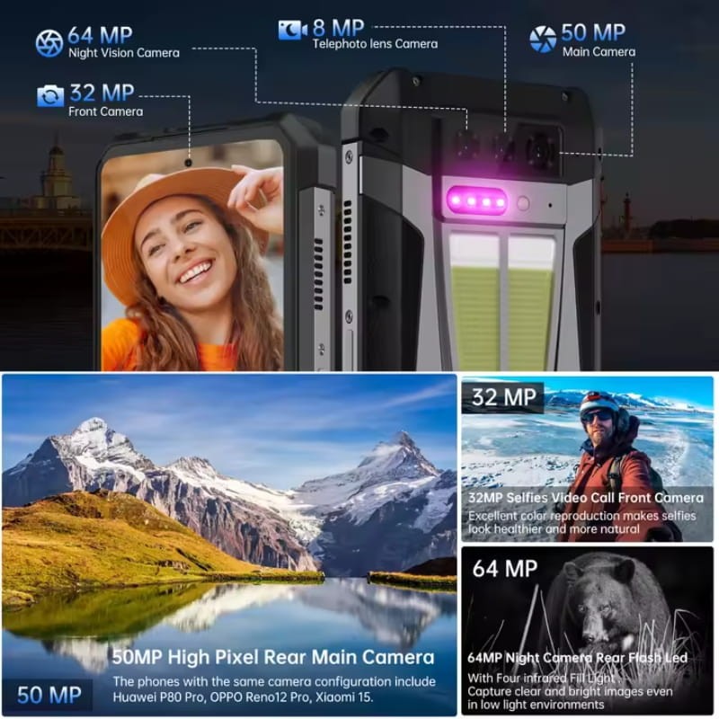 Unihertz 8849 Tank 4 5G 12GB/512GB con Proyector - sistema de cámaras