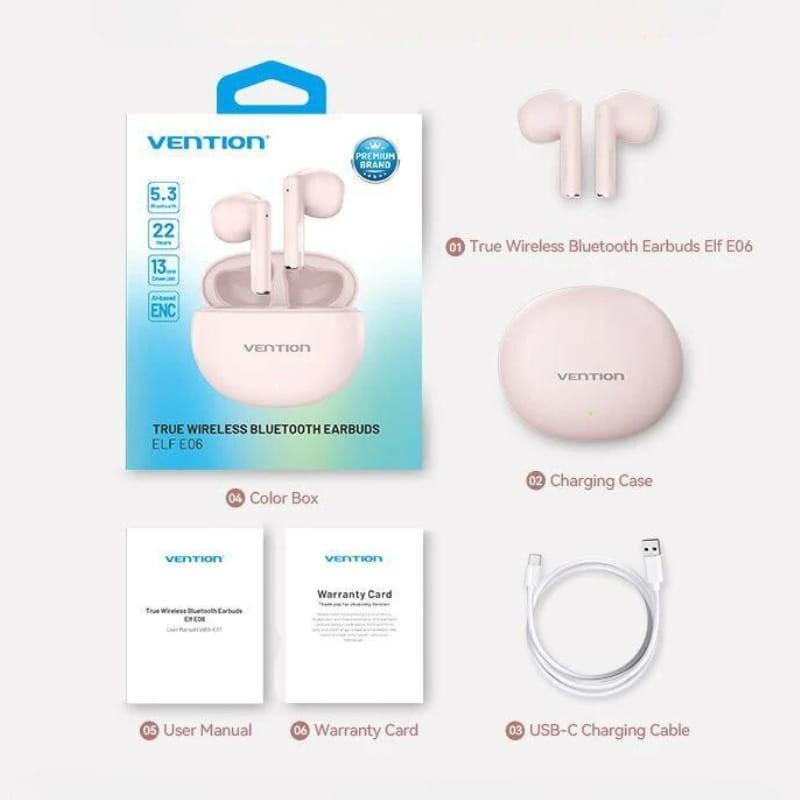 Vention Elf E06 Negro - Auriculares Bluetooth - contenido de la caja