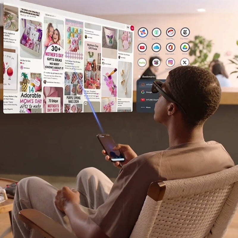 Viture Pro XR Noir - Lunettes de réalité augmentée - couplage avec le smartphone