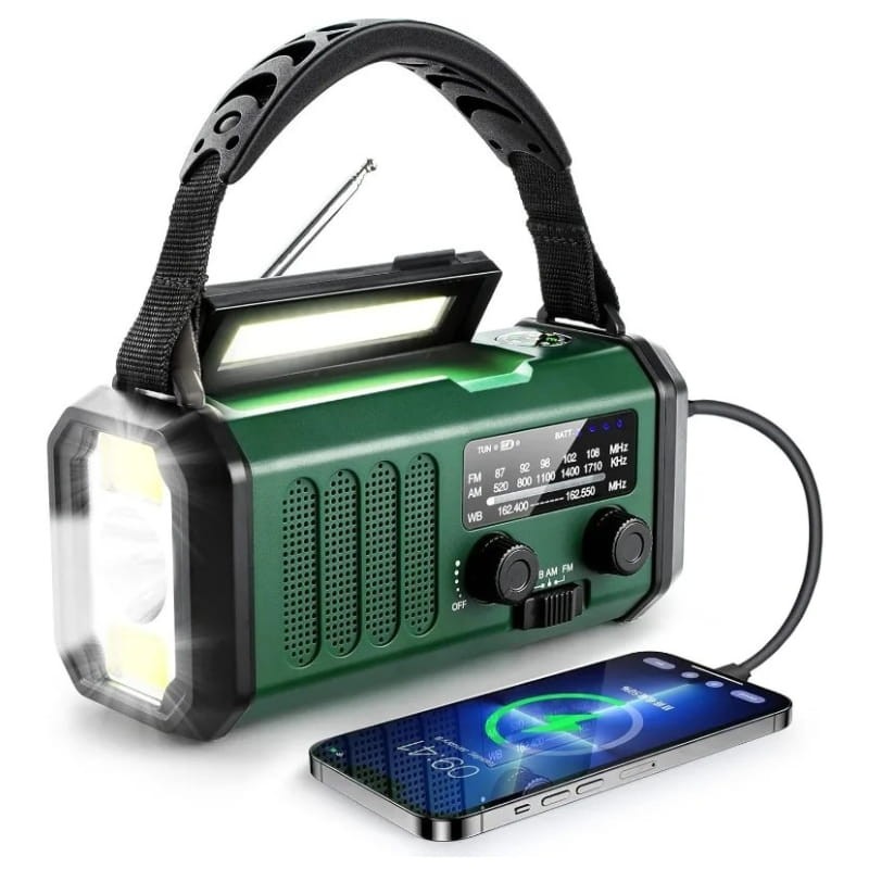 Radio E30 10000 mAh Verde - Radio de Emergencia - función powerbank