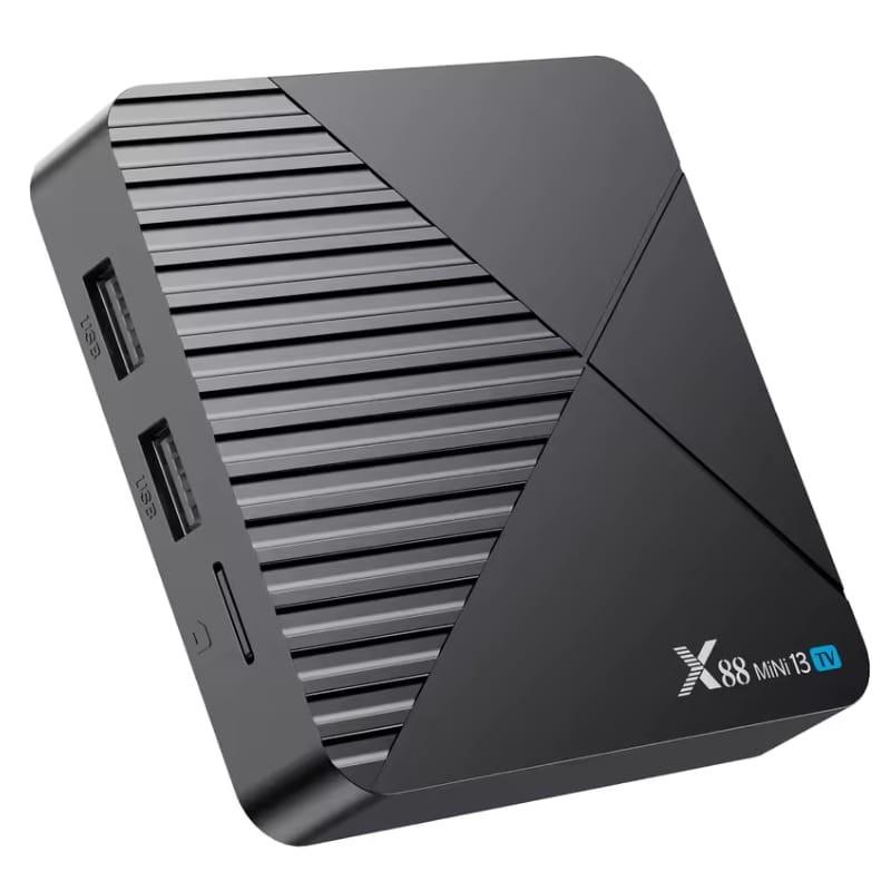 X88 Mini 13 TV RK3528 4GB/32GB Android 13 Negro - Android TV - vista a 45 grados