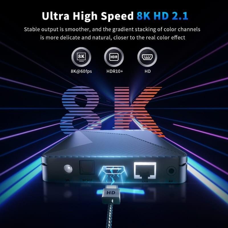 X88 Pro X5M 4Go/64Go 8K WiFi 6 Android 14 - Résolution 8K