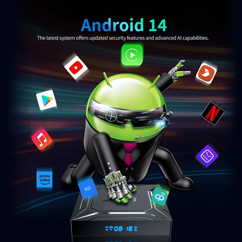 X96 M200 X5M 4GB/64GB Android 14 - Android TV - sistema operativo