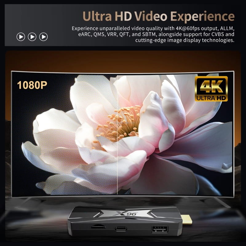 X96 NEO S905X5M 4GB/32GB Android 14 - resolução de vídeo