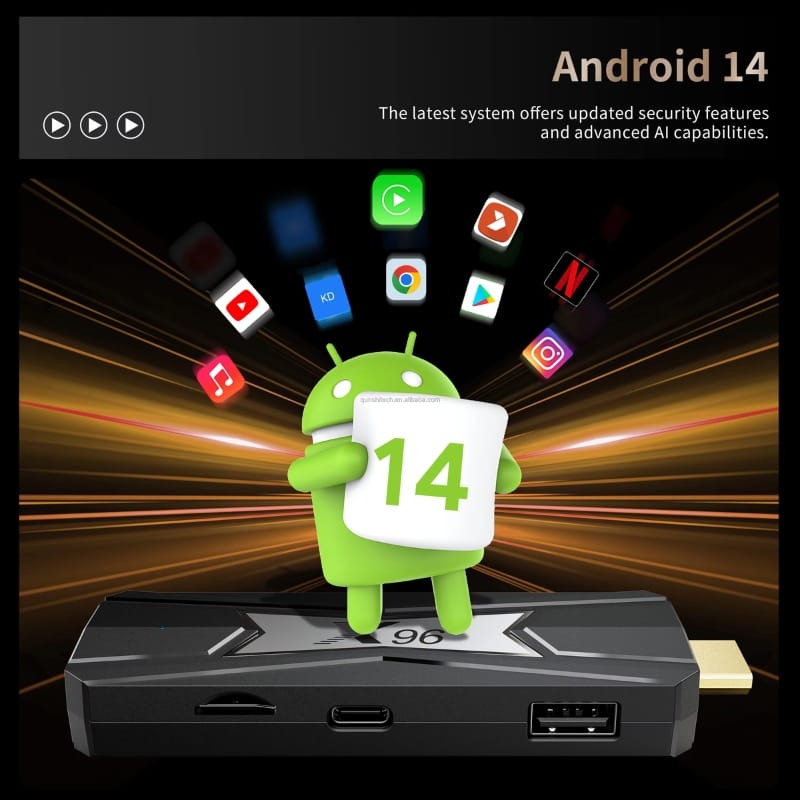 X96 NEO S905X5M 4GB/32GB Android 14 - sistema operativo