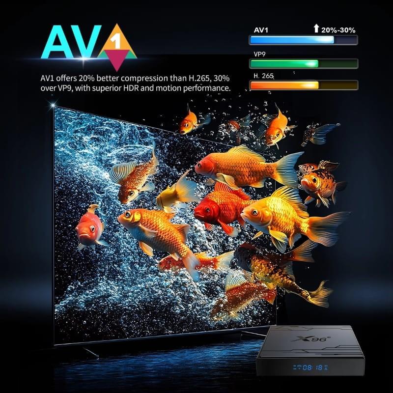 X96 NEX S905Y5 4GB/32GB Android 14 - formato AV1 compatible