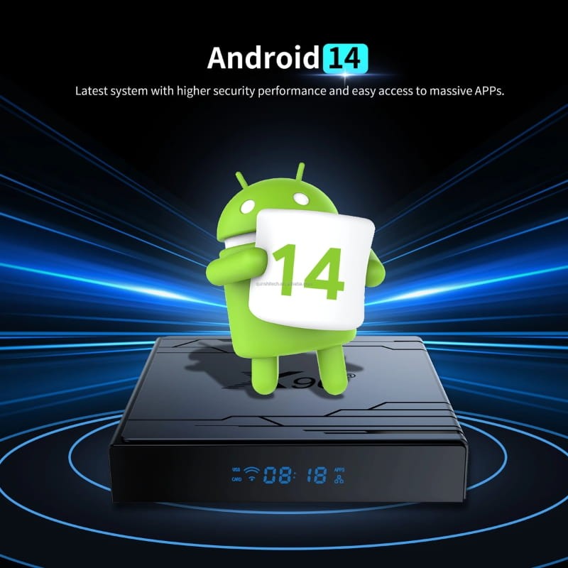 X96 NEX S905Y5 4GB/32GB Android 14 - sistema operativo