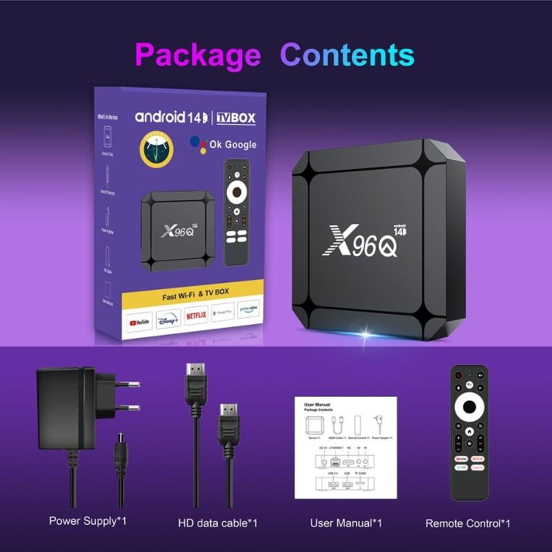 X96Q RK3518 2GB/16GB Android 14 - contenido de la caja