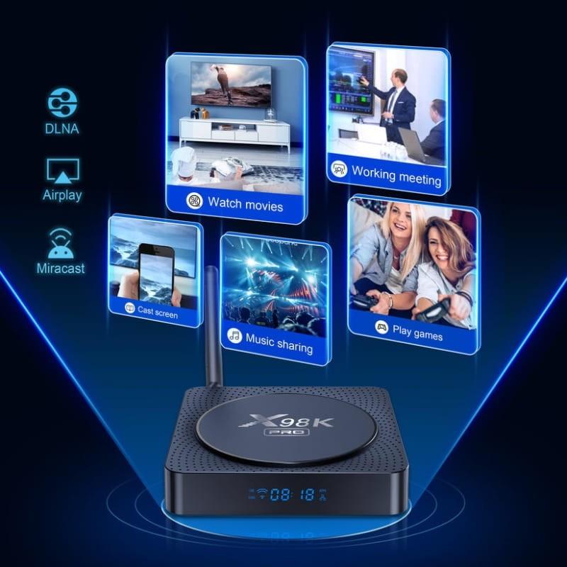 X98K Pro RK3566 4GB/32GB WiFi Android 11 - função miracast